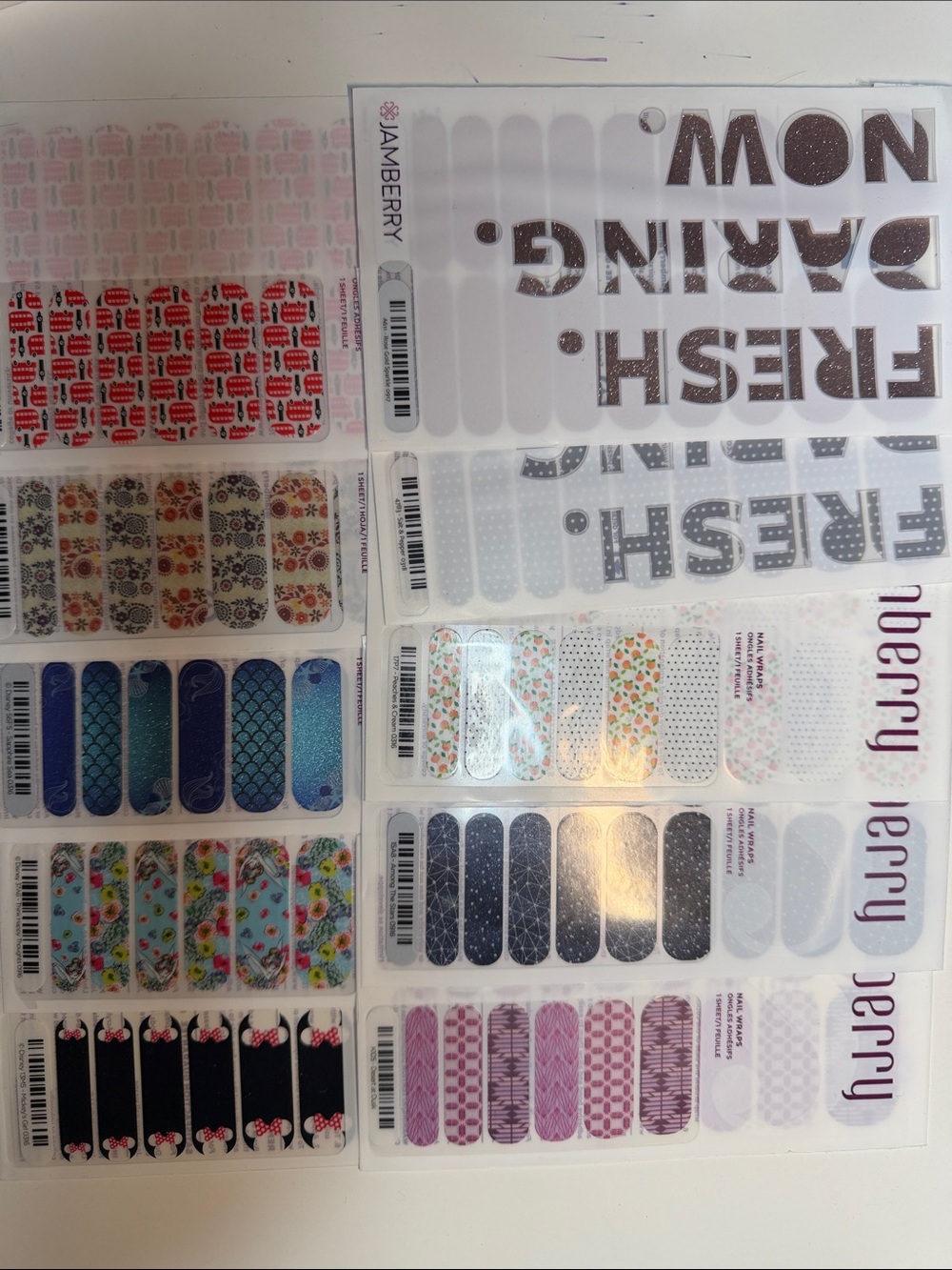 10 Jamberry Nail Wraps - Assorted Designs + Disney